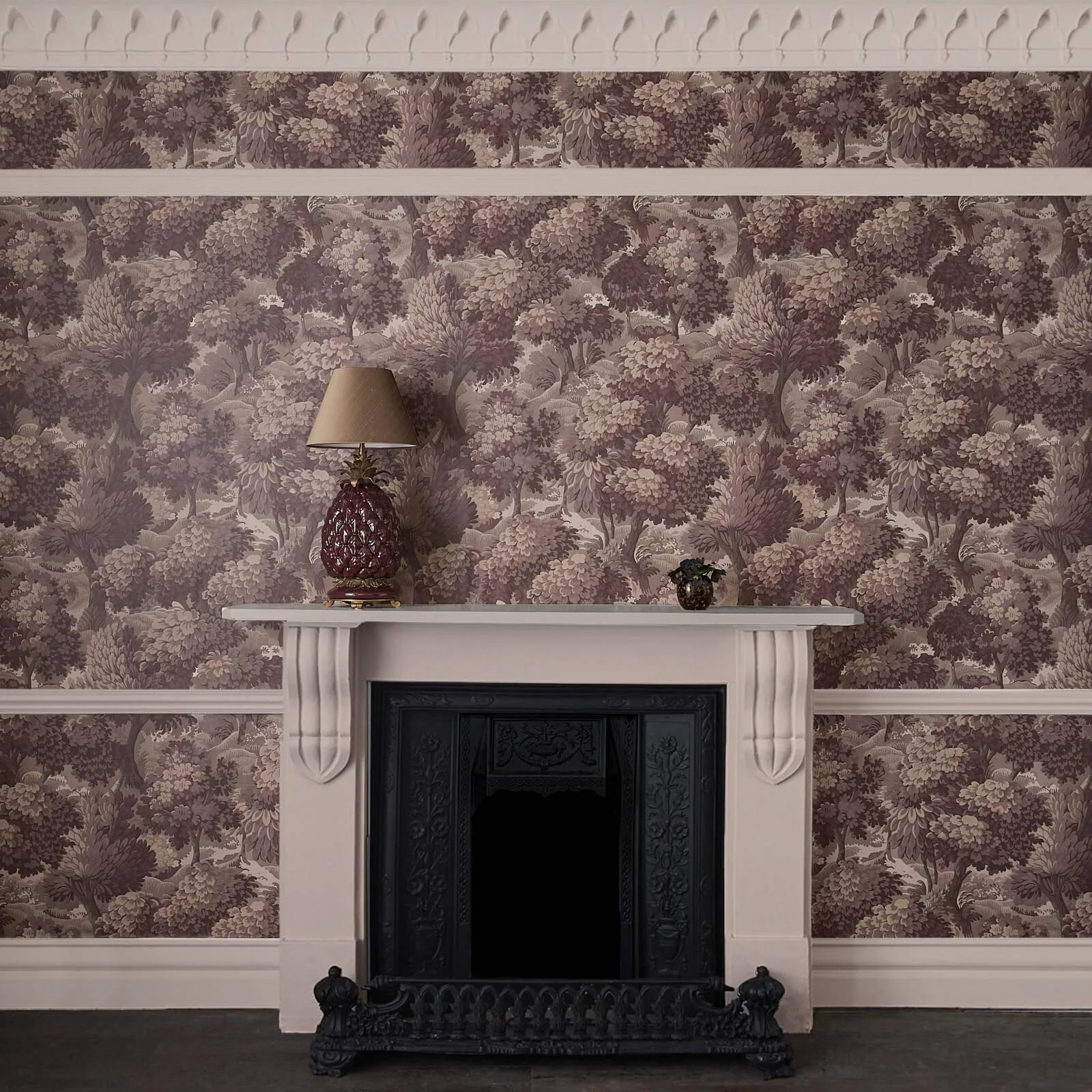 House of Hackney Nemor wallpaper in Anemone, blooms and foliage in anemone