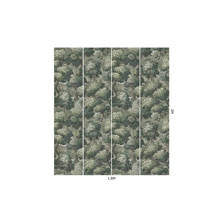 House of Hackney Nemor wallpaper in Verde, foliage and trees in verde