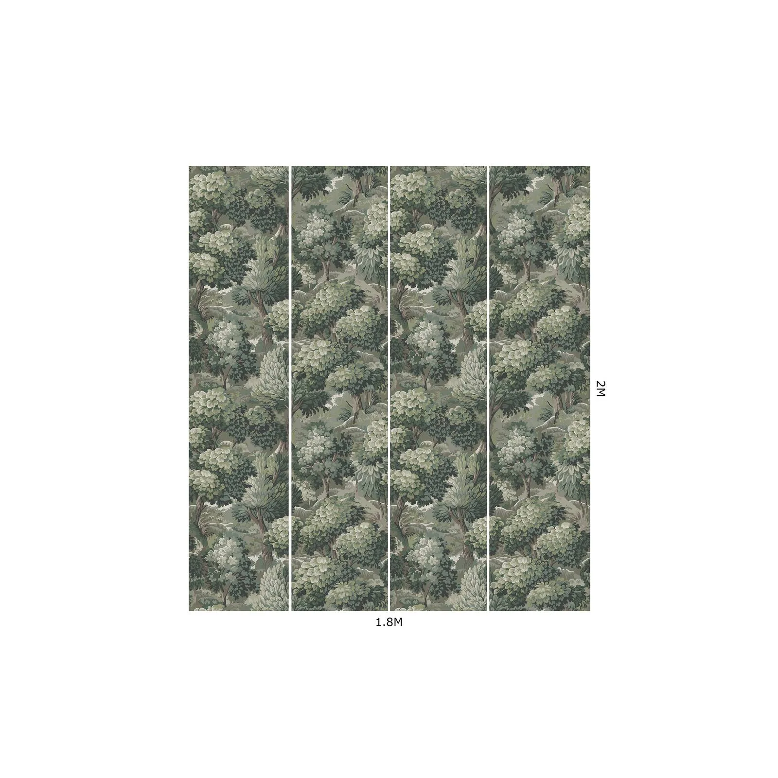 House of Hackney Nemor Wallpaper in Verde House of Hackney Nemor wallpaper in Verde, foliage and trees in verde