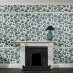 House of Hackney Opia wallpaper in Opaline, blooms and foliage in opaline