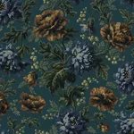 House of Hackney Opia wallpaper in Petrol, blooms and foliage in petrol