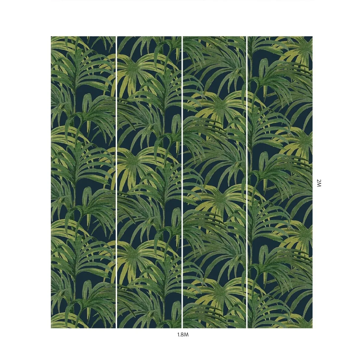 House of Hackney Palmeral Magna Wallpaper in Midnight & Green House of Hackney Palmeral Magna wallpaper in Midnight & Green, foliage and scenic vignettes in green