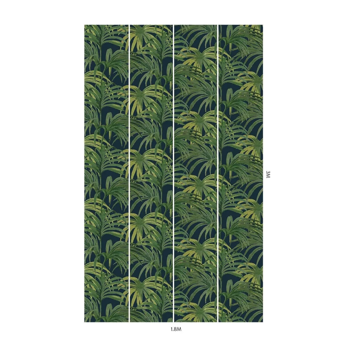 House of Hackney Palmeral Magna Wallpaper in Midnight & Green House of Hackney Palmeral Magna wallpaper in Midnight & Green, foliage and scenic vignettes in green