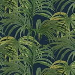 House of Hackney Palmeral Wallpaper in Midnight & Green House of Hackney Palmeral wallpaper in Midnight & Green, foliage and geometric forms in green