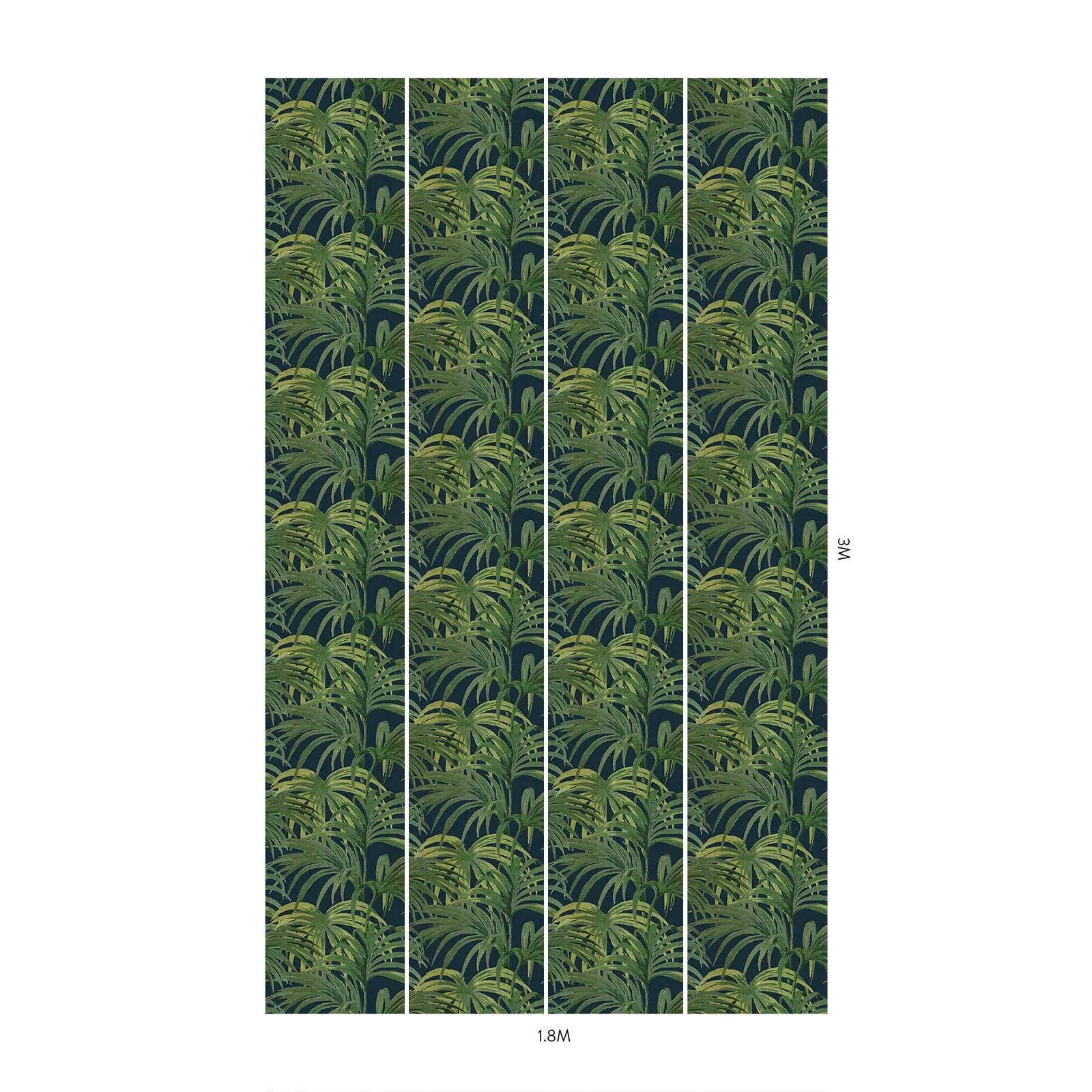 House of Hackney Palmeral Wallpaper in Midnight & Green House of Hackney Palmeral wallpaper in Midnight & Green, foliage and geometric forms in green