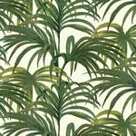 House of Hackney Palmeral Wallpaper in Off White & Green House of Hackney Palmeral wallpaper in Off White & Green, foliage and geometric forms in green