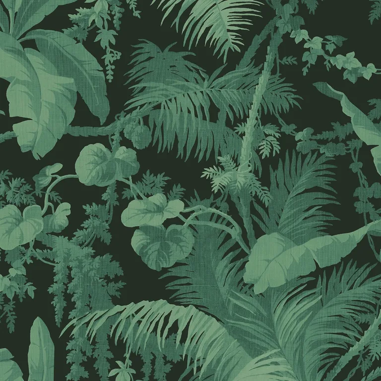 House of Hackney Pampas wallpaper in Noir, foliage in noir