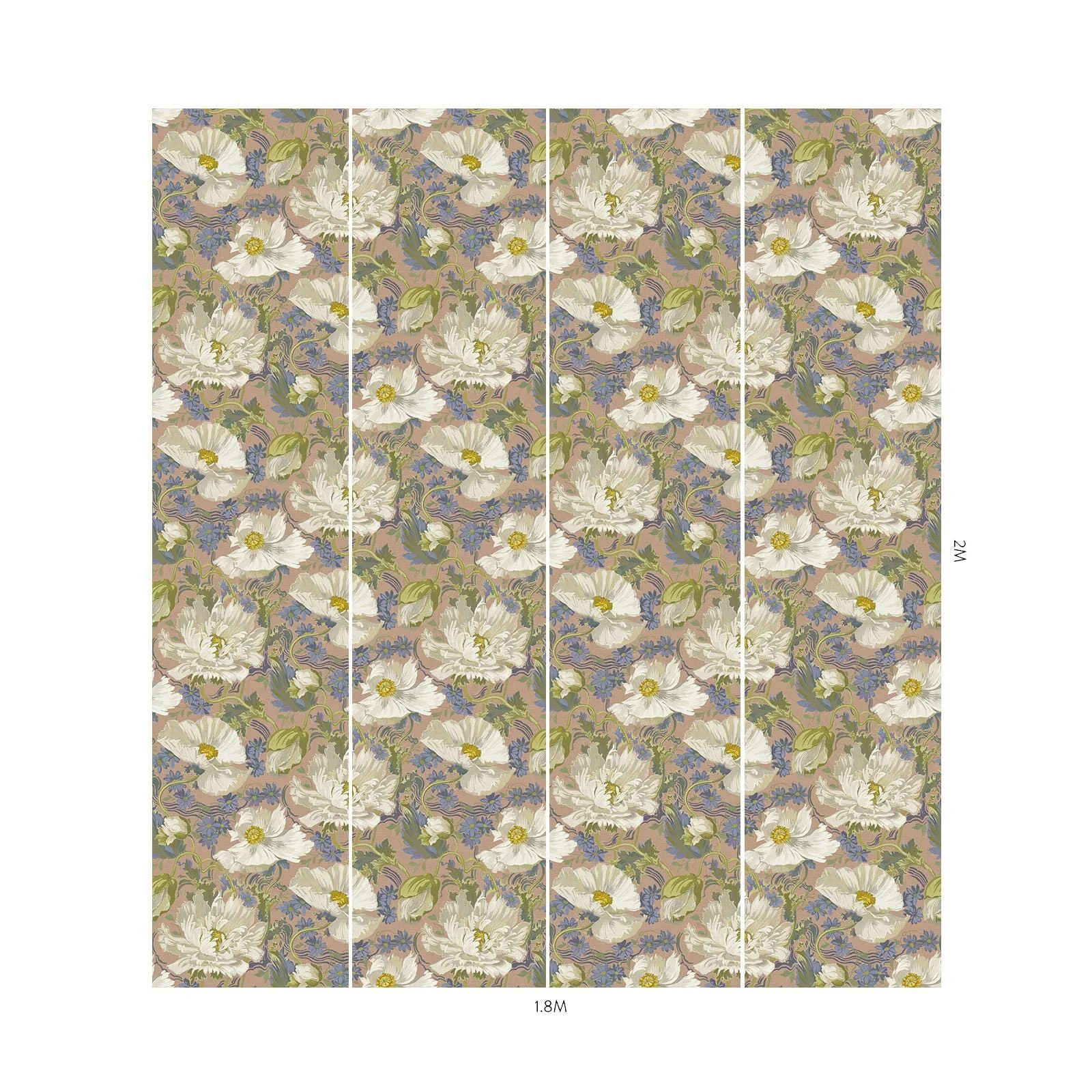 House of Hackney Papavera Wallpaper in Tourmaline House of Hackney Papavera wallpaper in Tourmaline, blooms and foliage in tourmaline