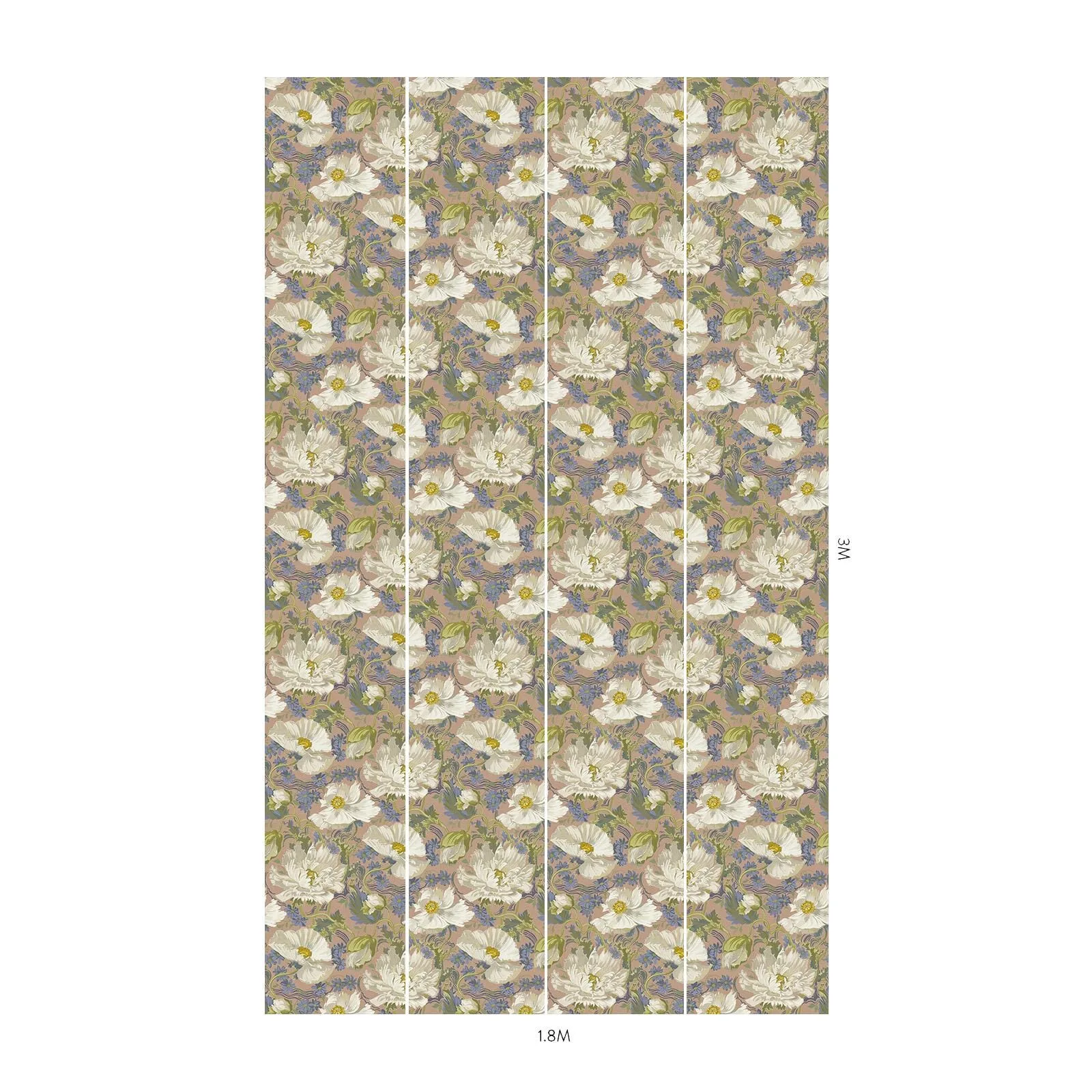 House of Hackney Papavera Wallpaper in Tourmaline House of Hackney Papavera wallpaper in Tourmaline, blooms and foliage in tourmaline
