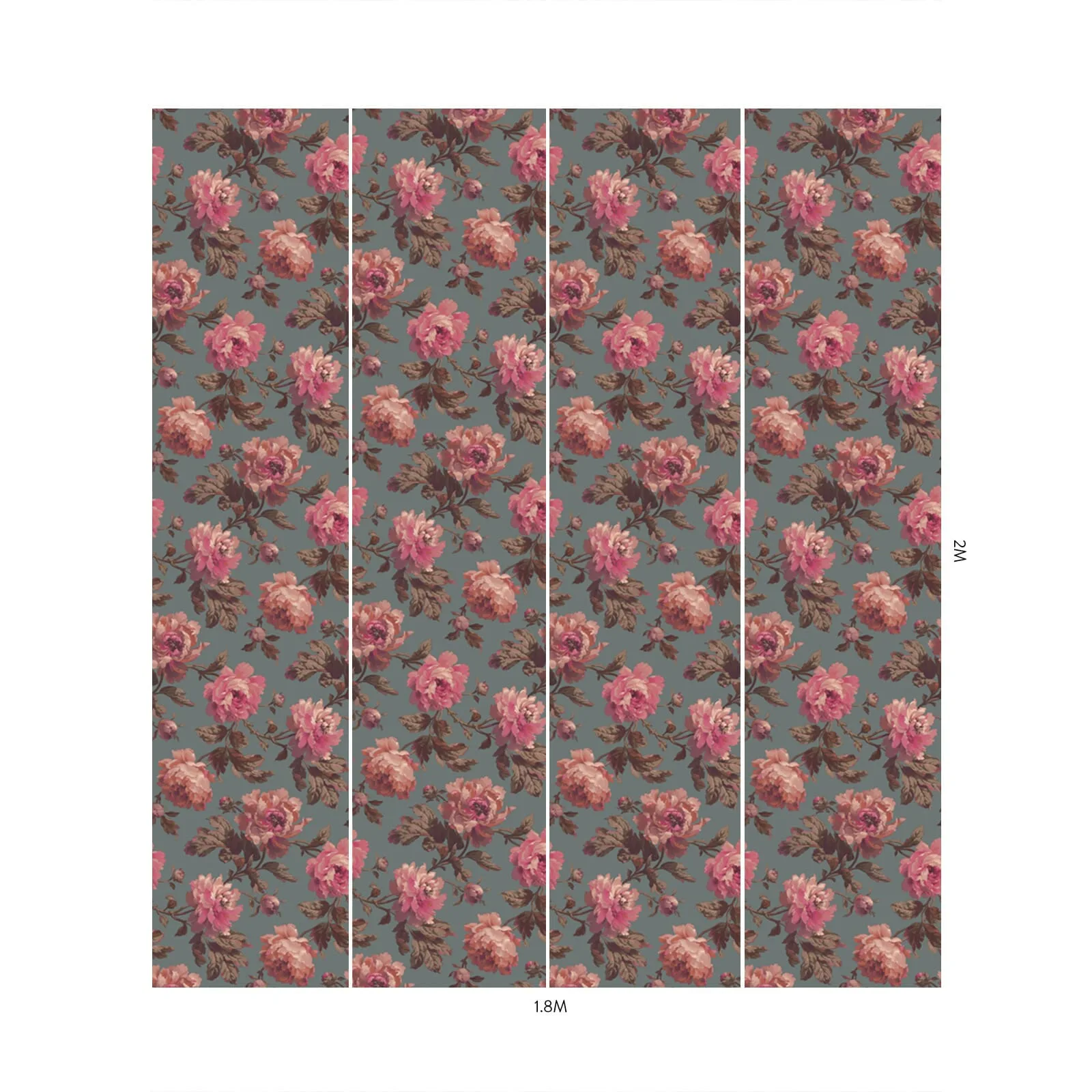 House of Hackney Peoneden Wallpaper in Chinois Green House of Hackney Peoneden wallpaper in Chinois Green, blooms and foliage in green