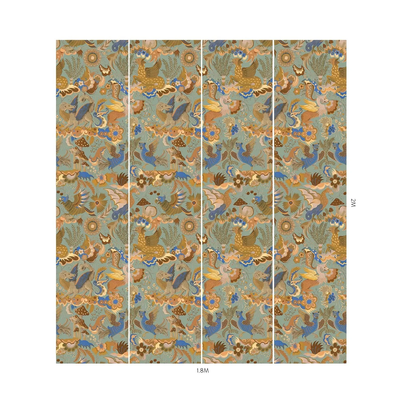 House of Hackney Phantasia Wallpaper in Jadeite House of Hackney Phantasia wallpaper in Jadeite, blooms and foliage in jade