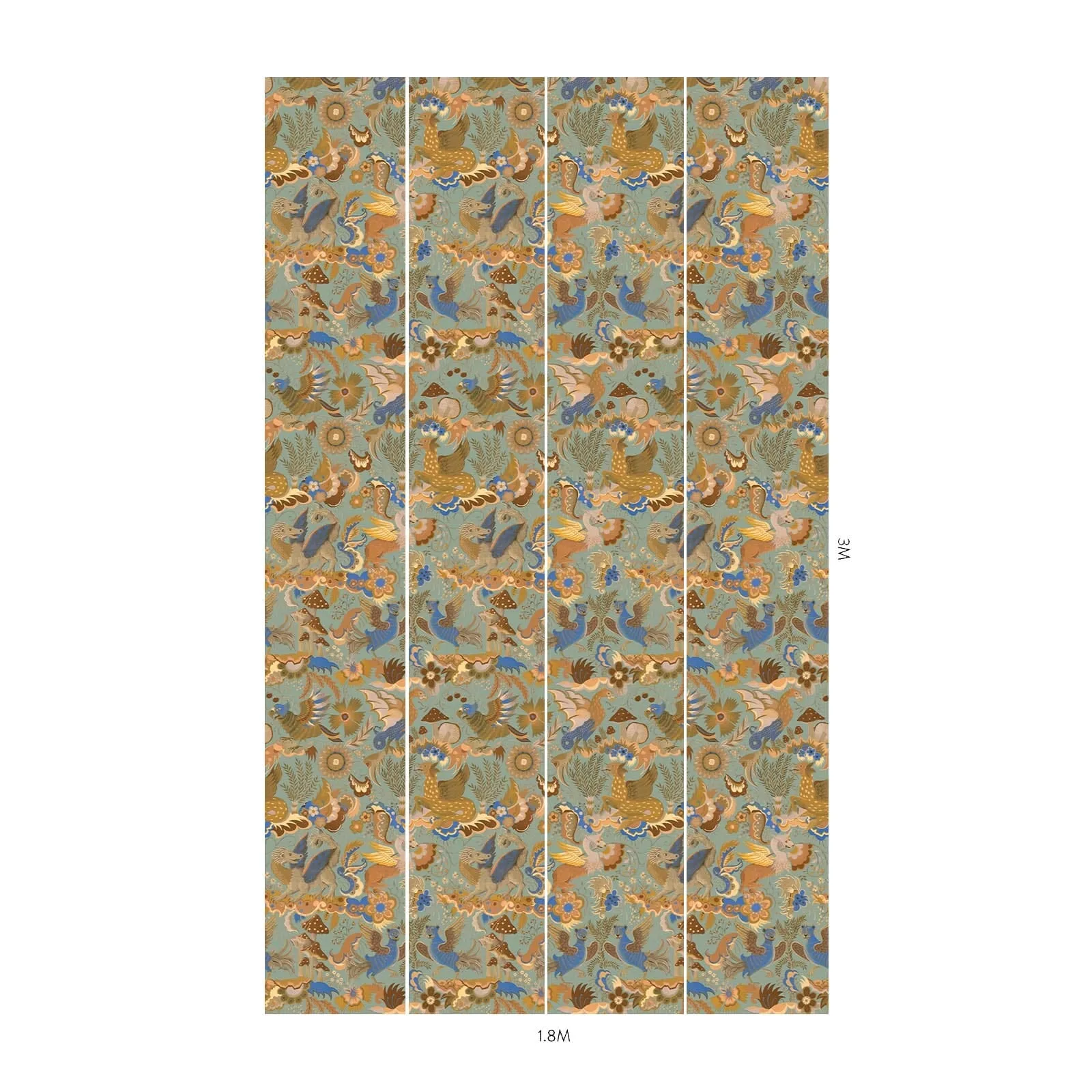 House of Hackney Phantasia Wallpaper in Jadeite House of Hackney Phantasia wallpaper in Jadeite, blooms and foliage in jade