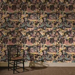 House of Hackney Phantasia Wallpaper in Noir House of Hackney Phantasia wallpaper in Noir, blooms and geometric forms in noir
