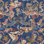 House of Hackney Phantasia wallpaper in Sapphire, blooms and animal markings in sapphire