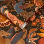House of Hackney Phantasia wallpaper in Selenite Orange, blooms and animal markings in selenite orange