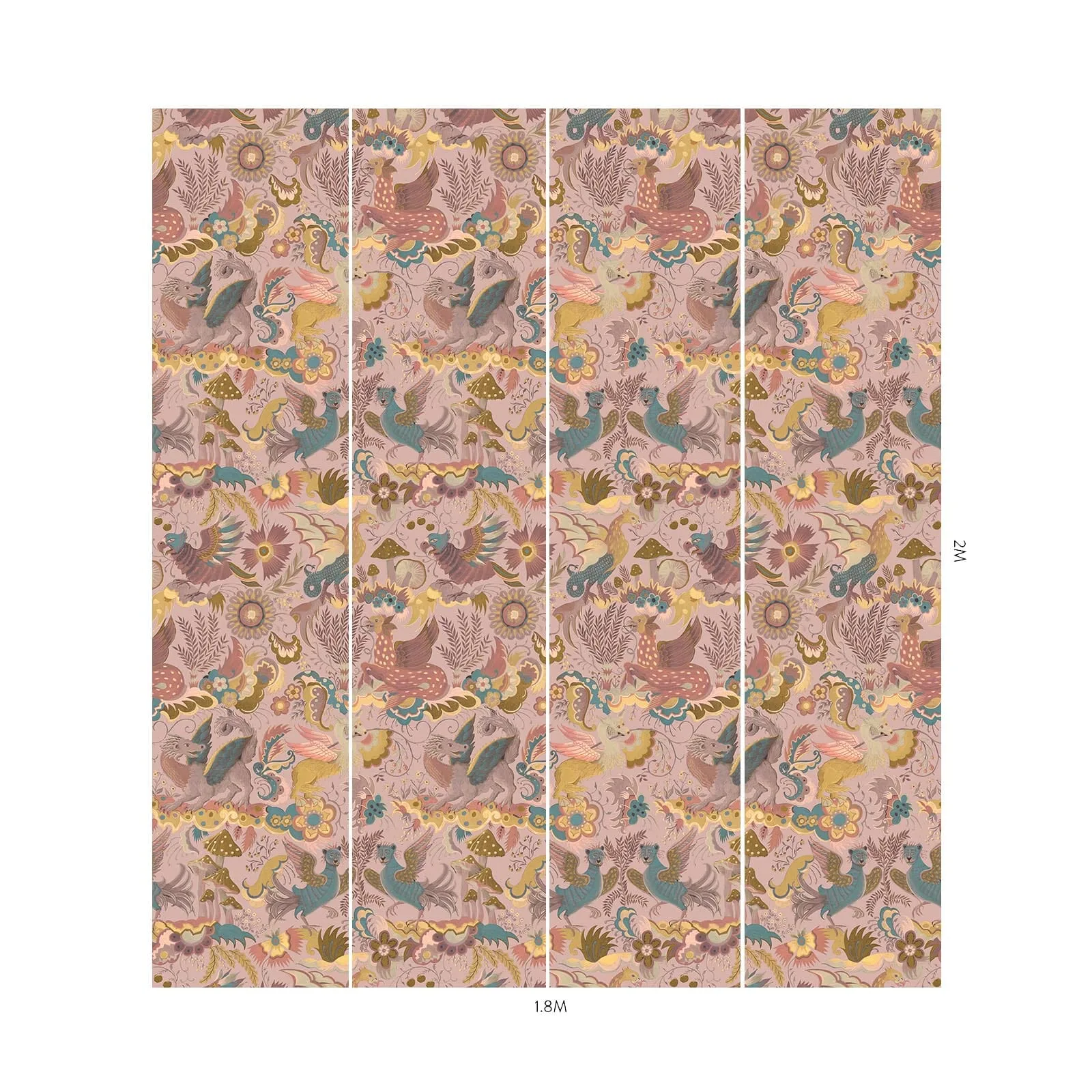 House of Hackney Phantasia Wallpaper in Tourmaline House of Hackney Phantasia wallpaper in Tourmaline, blooms and foliage in tourmaline