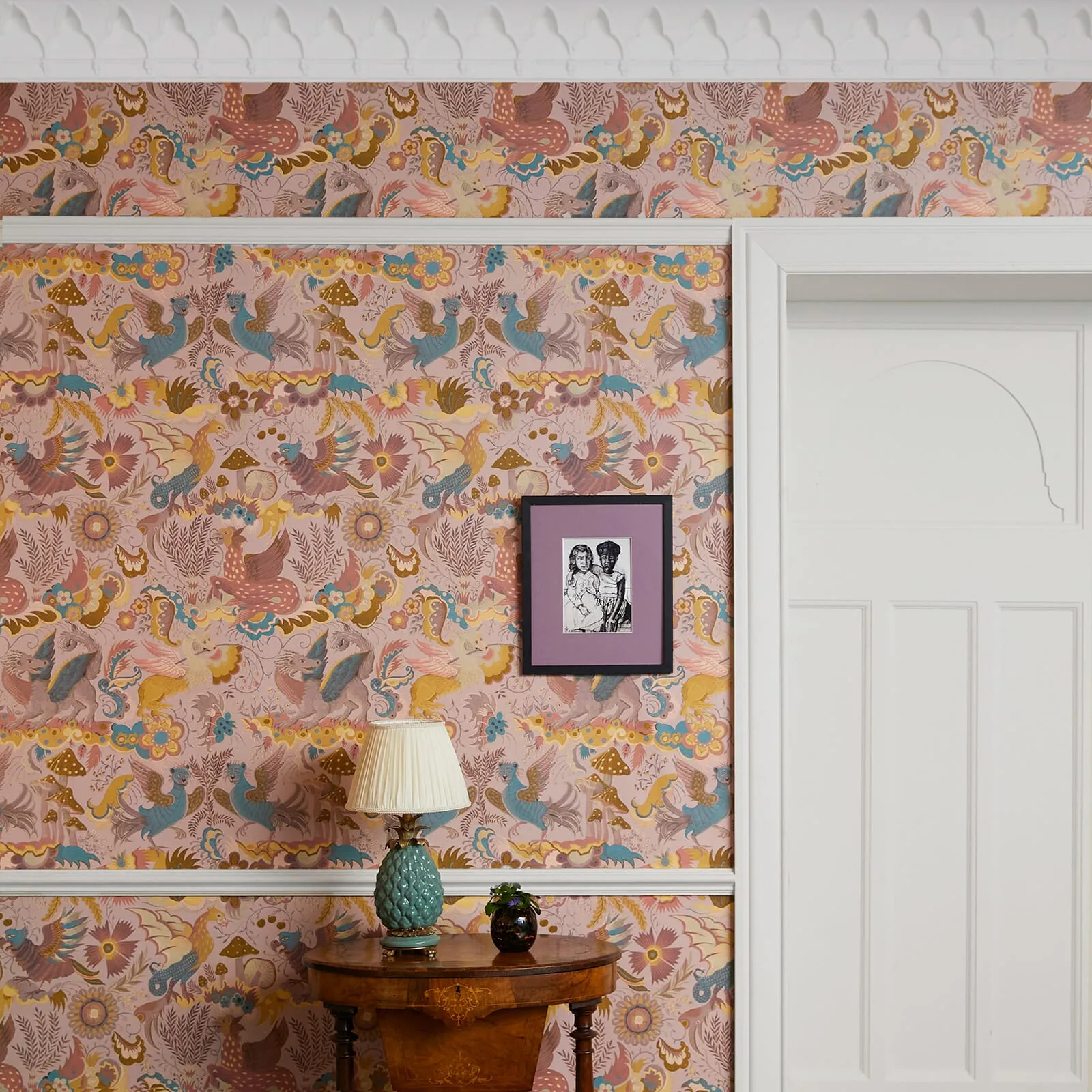 House of Hackney Phantasia wallpaper in Tourmaline, blooms and foliage in tourmaline