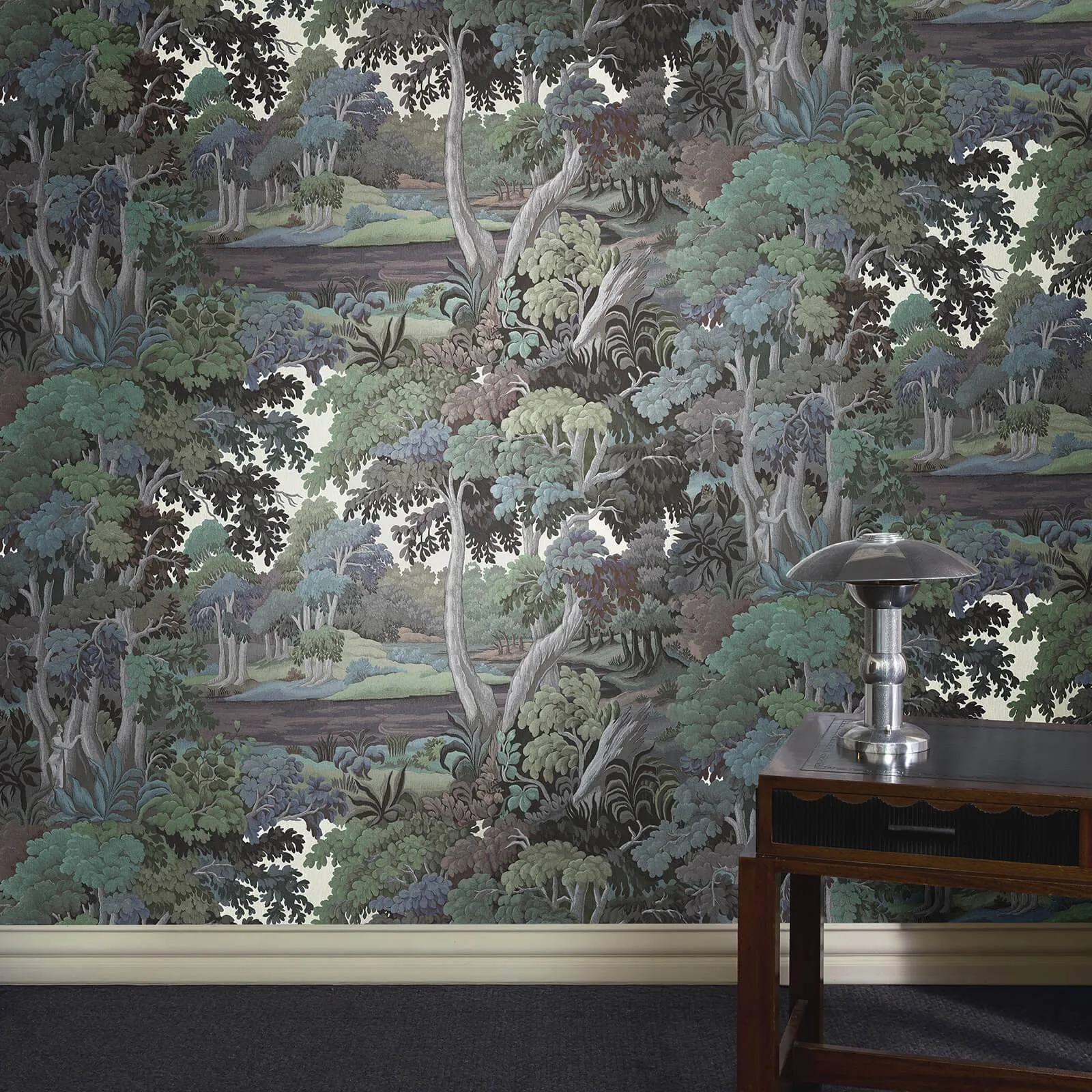 House of Hackney Plantasia wallpaper in Amazonite, foliage and trees in amazonite
