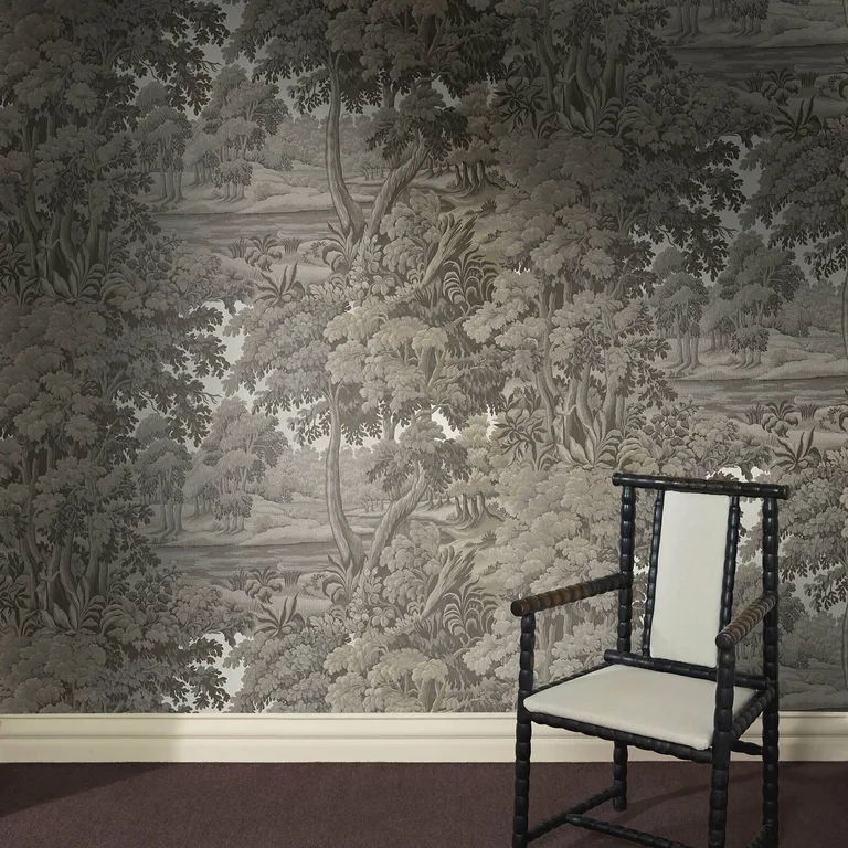 House of Hackney Plantasia wallpaper in Cedar, foliage and geometric forms in cedar