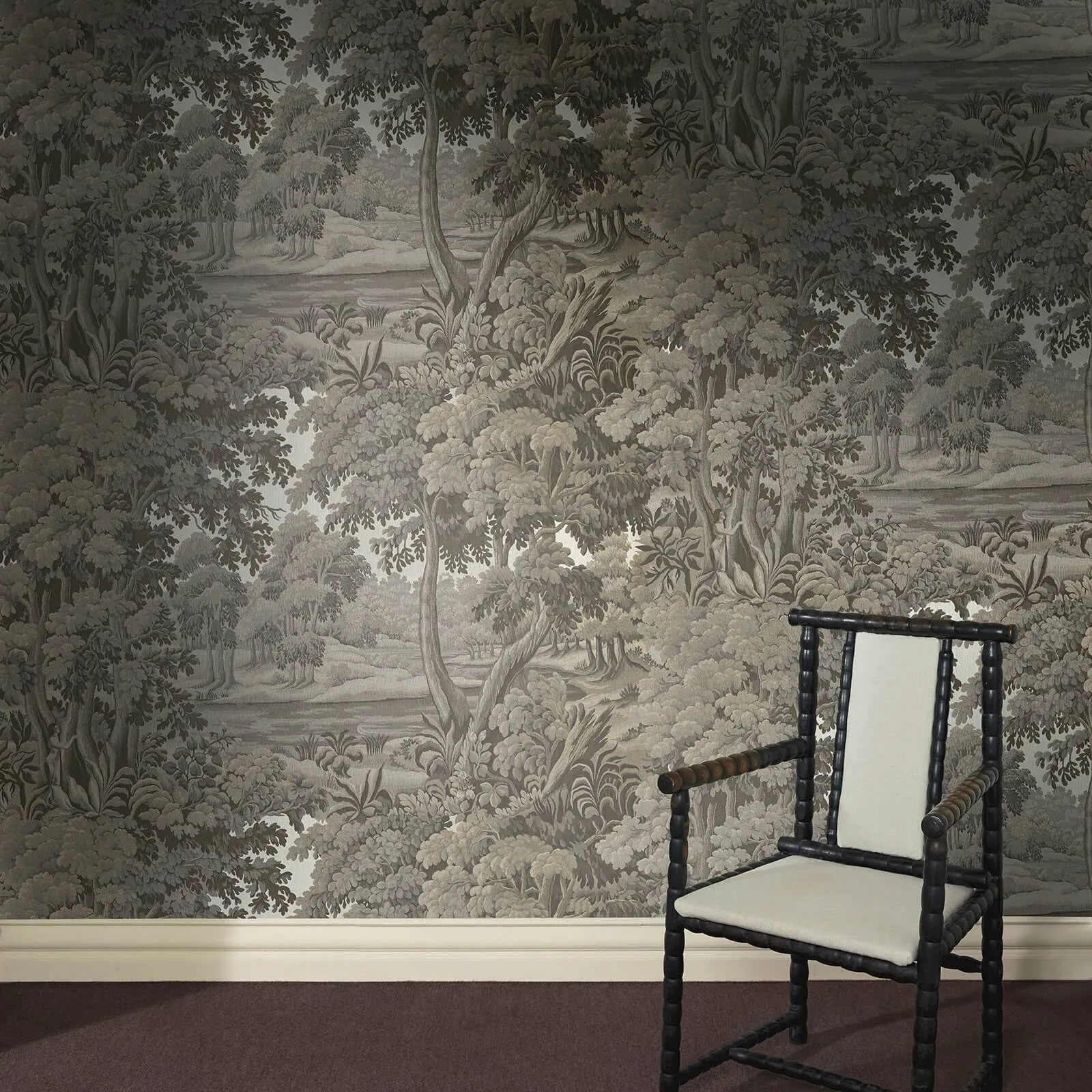 House of Hackney Plantasia wallpaper in Cedar, foliage and geometric forms in cedar