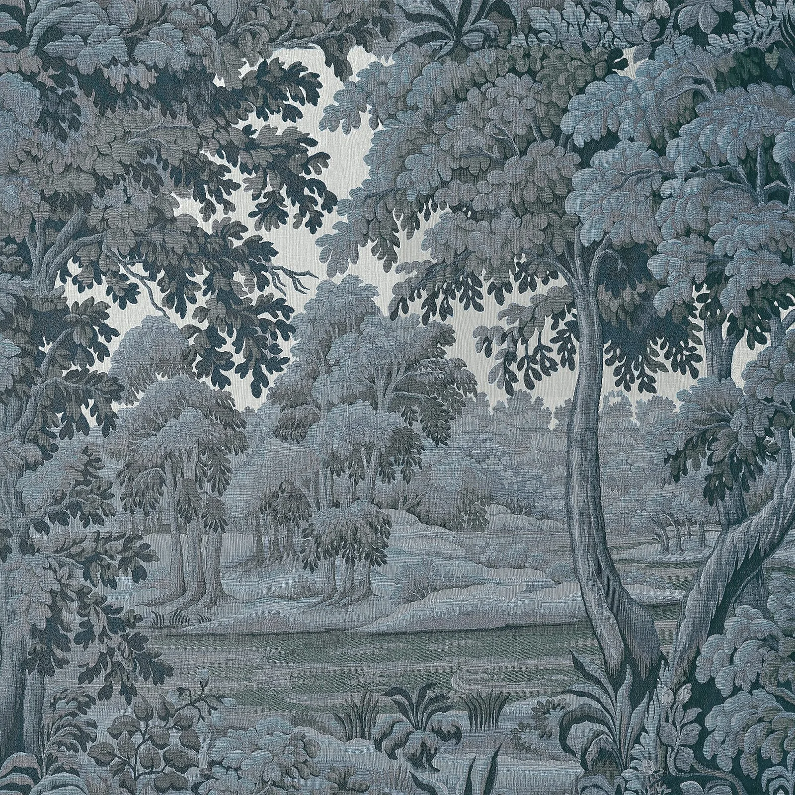 House of Hackney Plantasia wallpaper in Indigo, foliage and trees in indigo