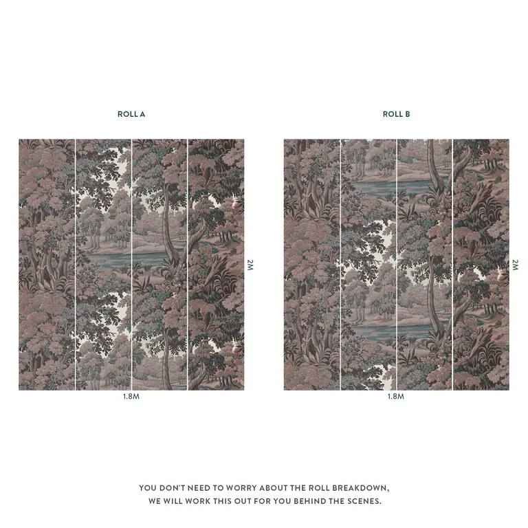 House of Hackney Plantasia wallpaper in Sienna, foliage and trees in sienna