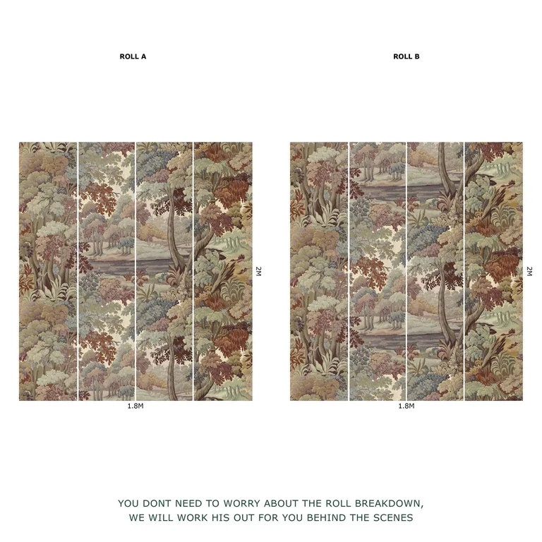 House of Hackney Plantasia wallpaper in Tobacco, foliage and trees in tobacco