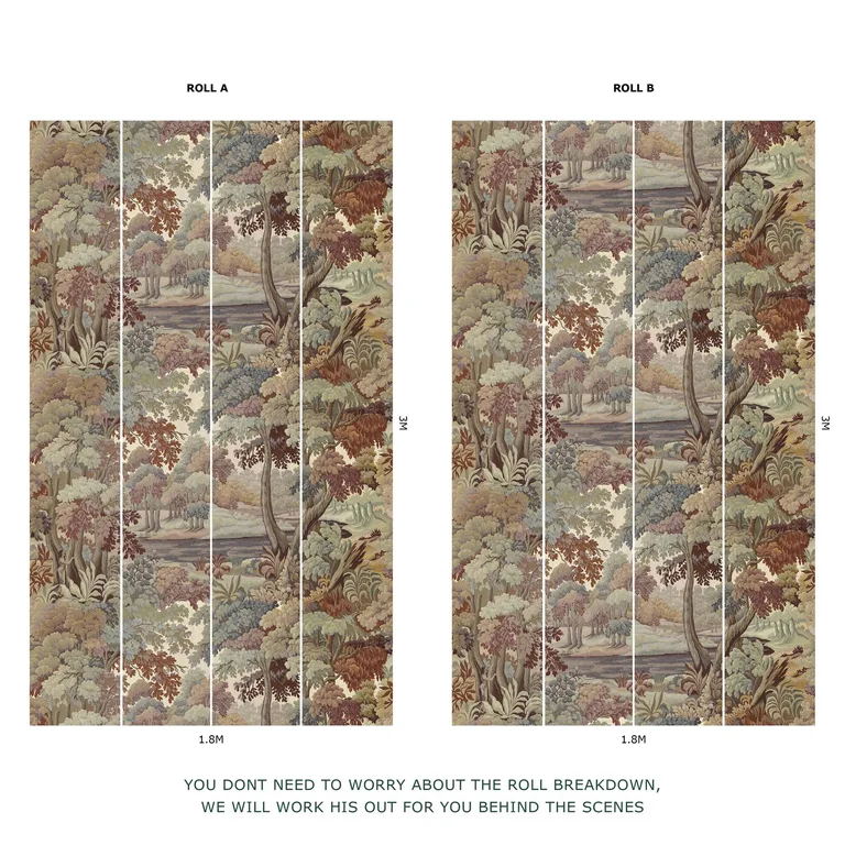 House of Hackney Plantasia wallpaper in Tobacco, foliage and trees in tobacco