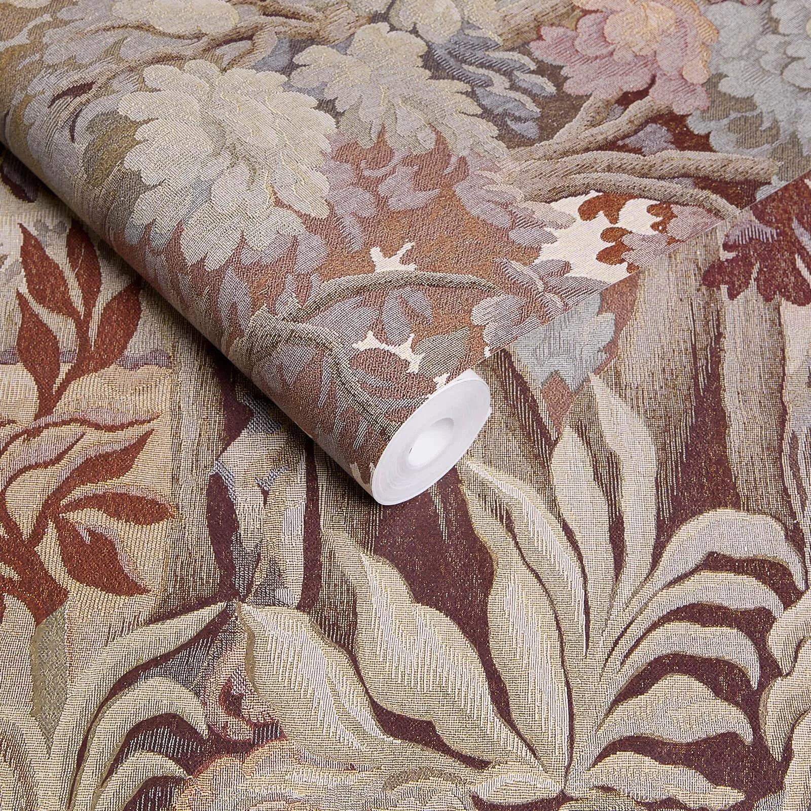 House of Hackney Plantasia wallpaper in Tobacco, foliage and trees in tobacco