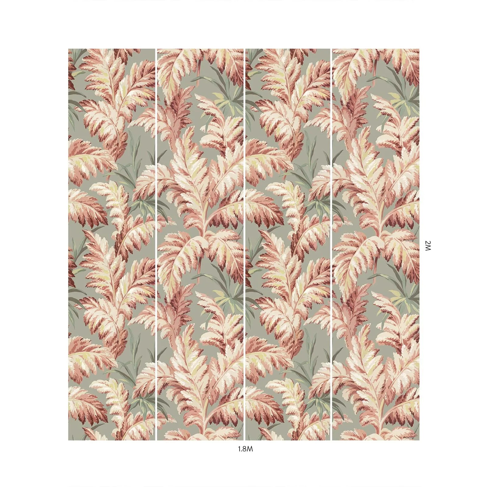 House of Hackney Pluma wallpaper in Eau De Nil, foliage and scenic vignettes in eau de nil