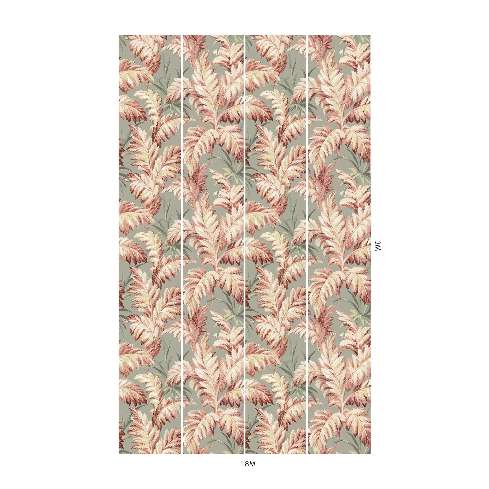 House of Hackney Pluma wallpaper in Eau De Nil, foliage and scenic vignettes in eau de nil
