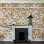 House of Hackney Pluma Wallpaper in Flaxen House of Hackney Pluma wallpaper in Flaxen, foliage in flaxen