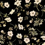 House of Hackney Poppium wallpaper in Black, blooms and foliage in black