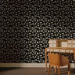 House of Hackney Poppium wallpaper in Black, blooms and foliage in black