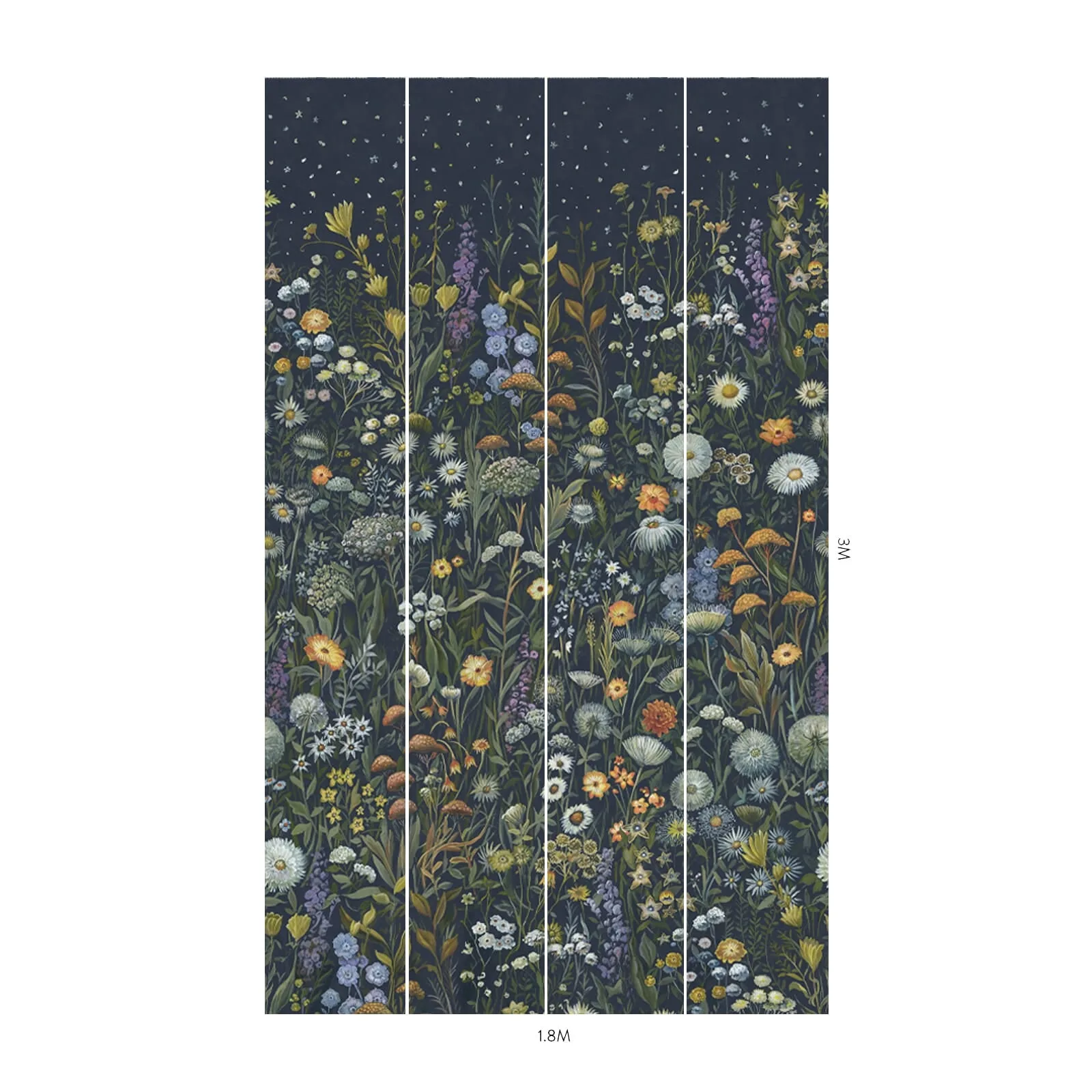 House of Hackney Prataria Wallpaper in Galaxias House of Hackney Prataria wallpaper in Galaxias, blooms and foliage in galaxias