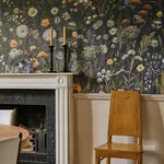 House of Hackney Prataria Wallpaper in Galaxias House of Hackney Prataria wallpaper in Galaxias, blooms and foliage in galaxias