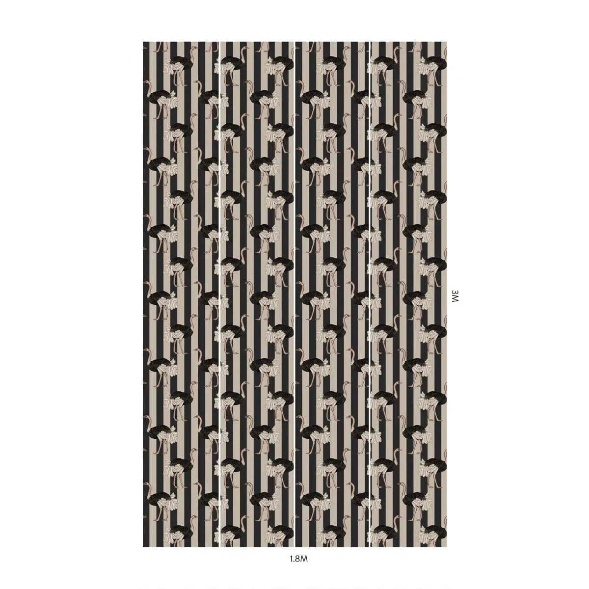 House of Hackney Pride wallpaper in Clay & Off Black, animal markings and stripes in black