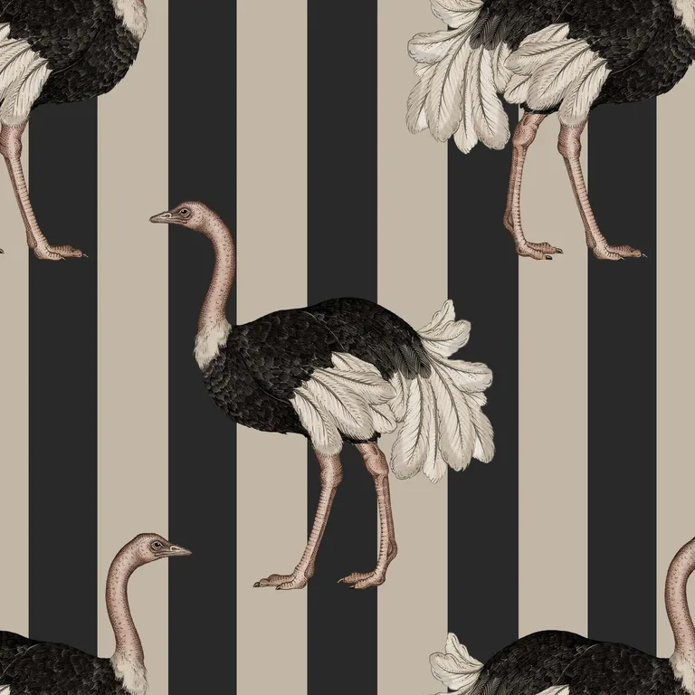 House of Hackney Pride wallpaper in Clay & Off Black, animal markings and stripes in black