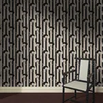 House of Hackney Pride wallpaper in Clay & Off Black, animal markings and stripes in black