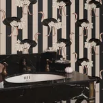 House of Hackney Pride wallpaper in Clay & Off Black, animal markings and stripes in black