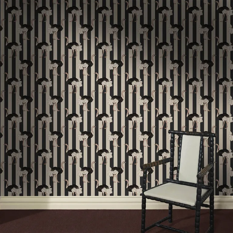 House of Hackney Pride wallpaper in Clay & Off Black, animal markings and stripes in black