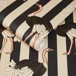 House of Hackney Pride wallpaper in Clay & Off Black, animal markings and stripes in black