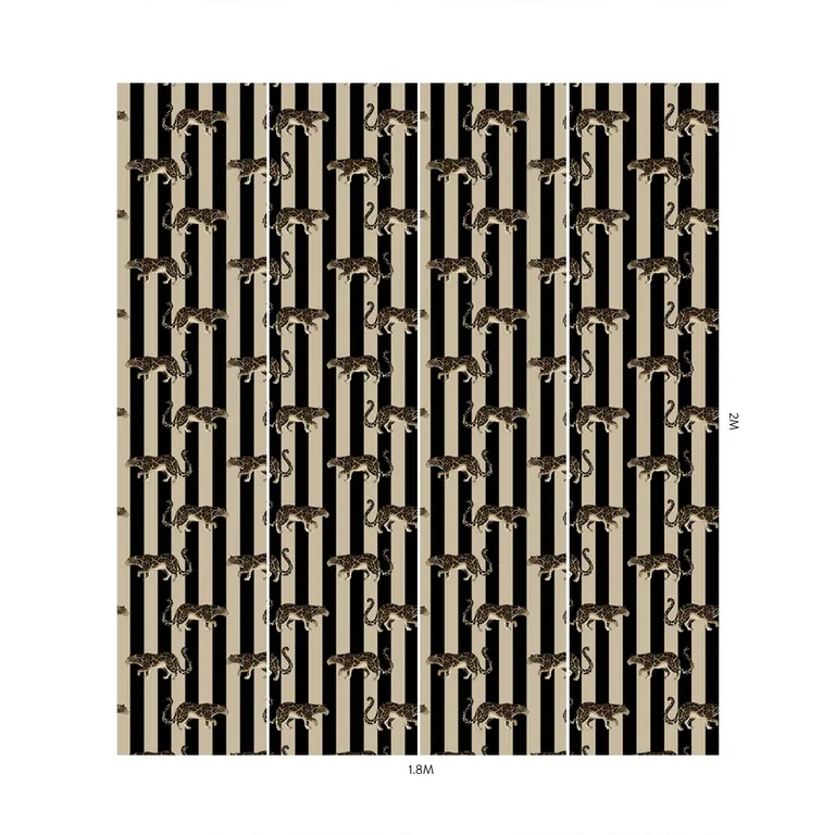 House of Hackney Prowl wallpaper in Clay & Black, birds and animal markings in black