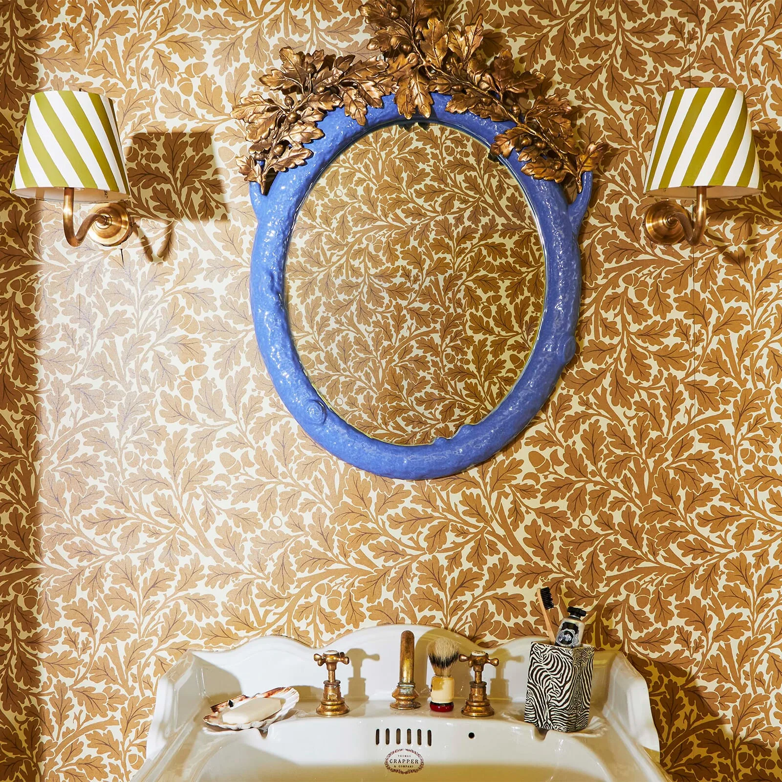 House of Hackney Quercus wallpaper in Auric, foliage and trees in auric