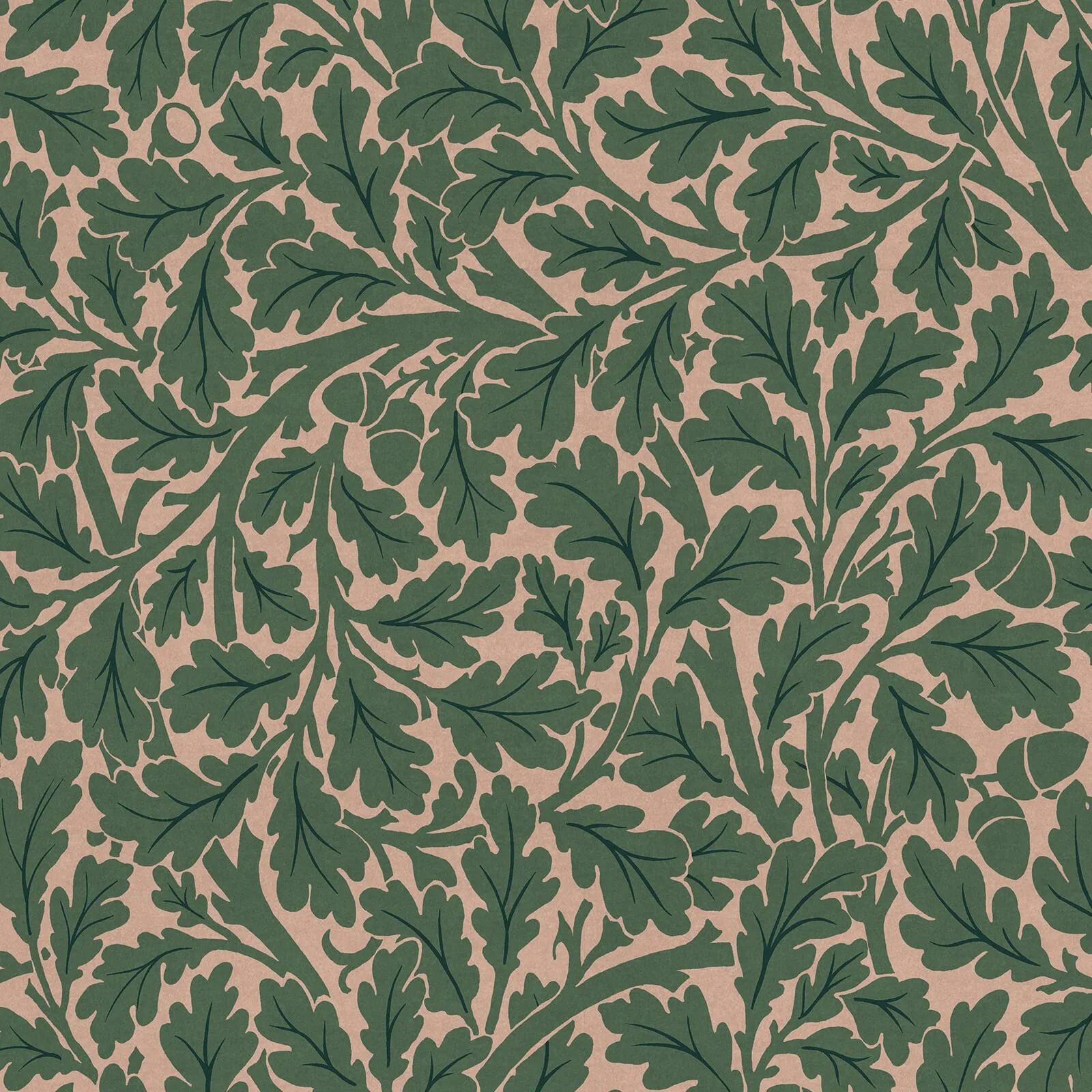 House of Hackney Quercus wallpaper in Tourmaline, foliage and trees in tourmaline