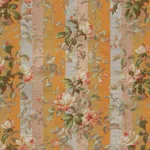House of Hackney Rainbow Rose wallpaper in Dusk Stripe, blooms and foliage in dusk stripe