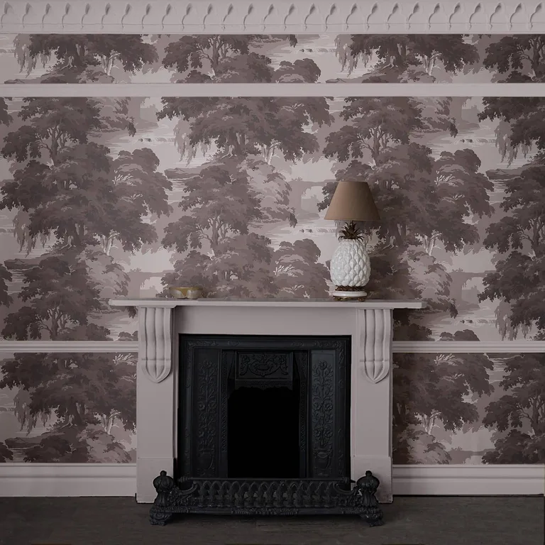 House of Hackney Reverie wallpaper in Fawn, foliage and trees in fawn