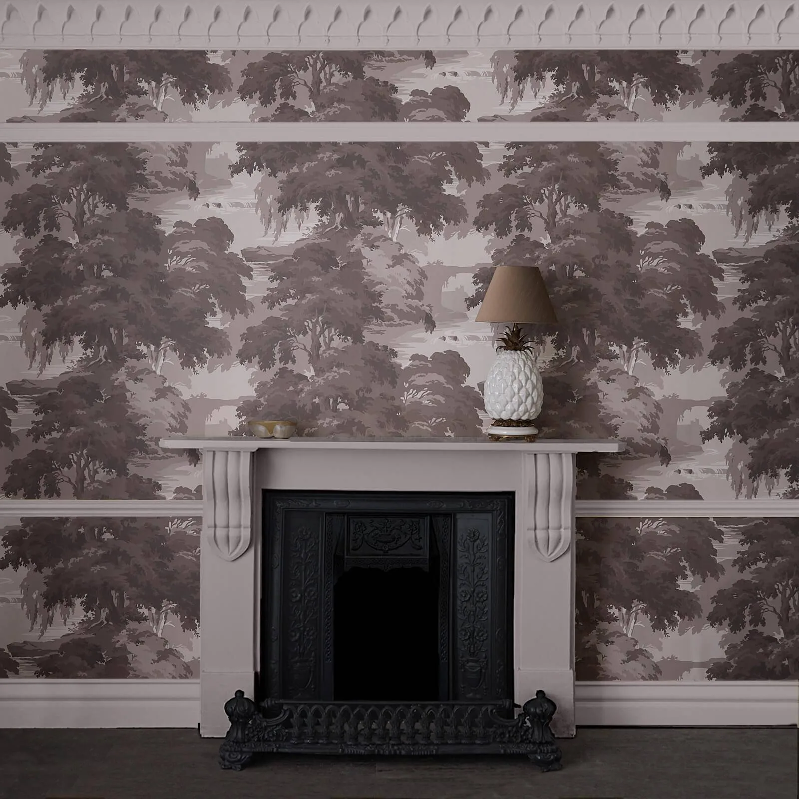 House of Hackney Reverie wallpaper in Fawn, foliage and trees in fawn
