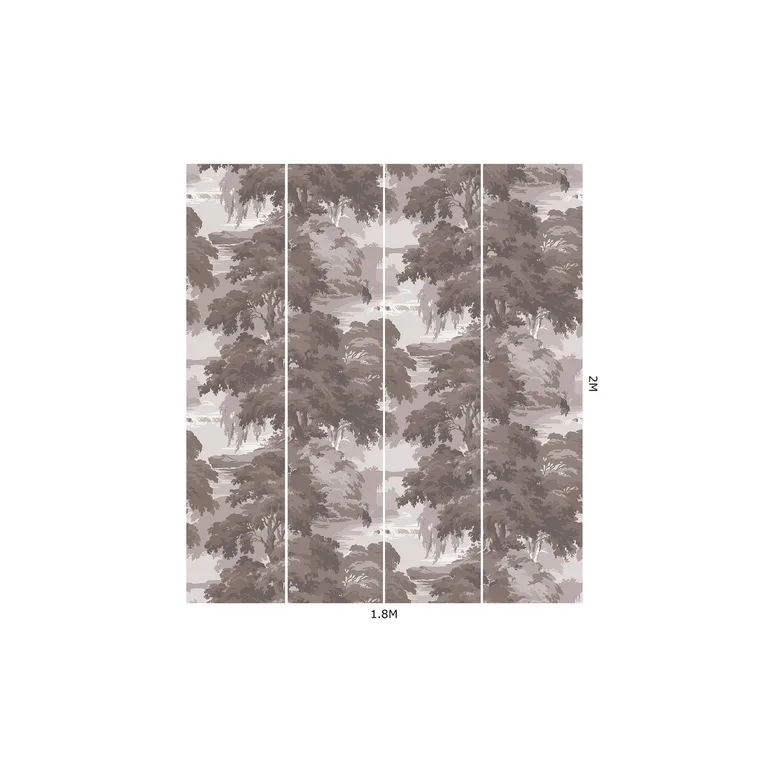 House of Hackney Reverie wallpaper in Fawn, foliage and trees in fawn