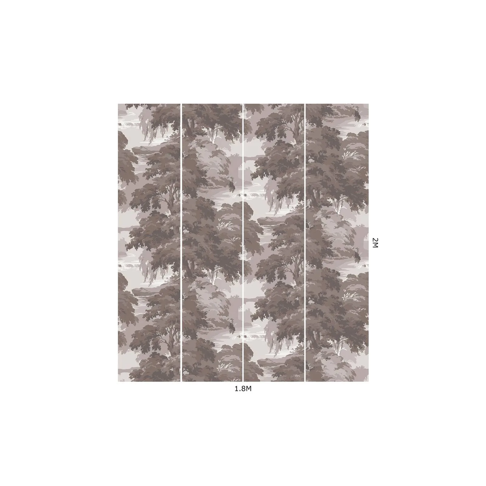House of Hackney Reverie Wallpaper in Fawn House of Hackney Reverie wallpaper in Fawn, foliage and trees in fawn